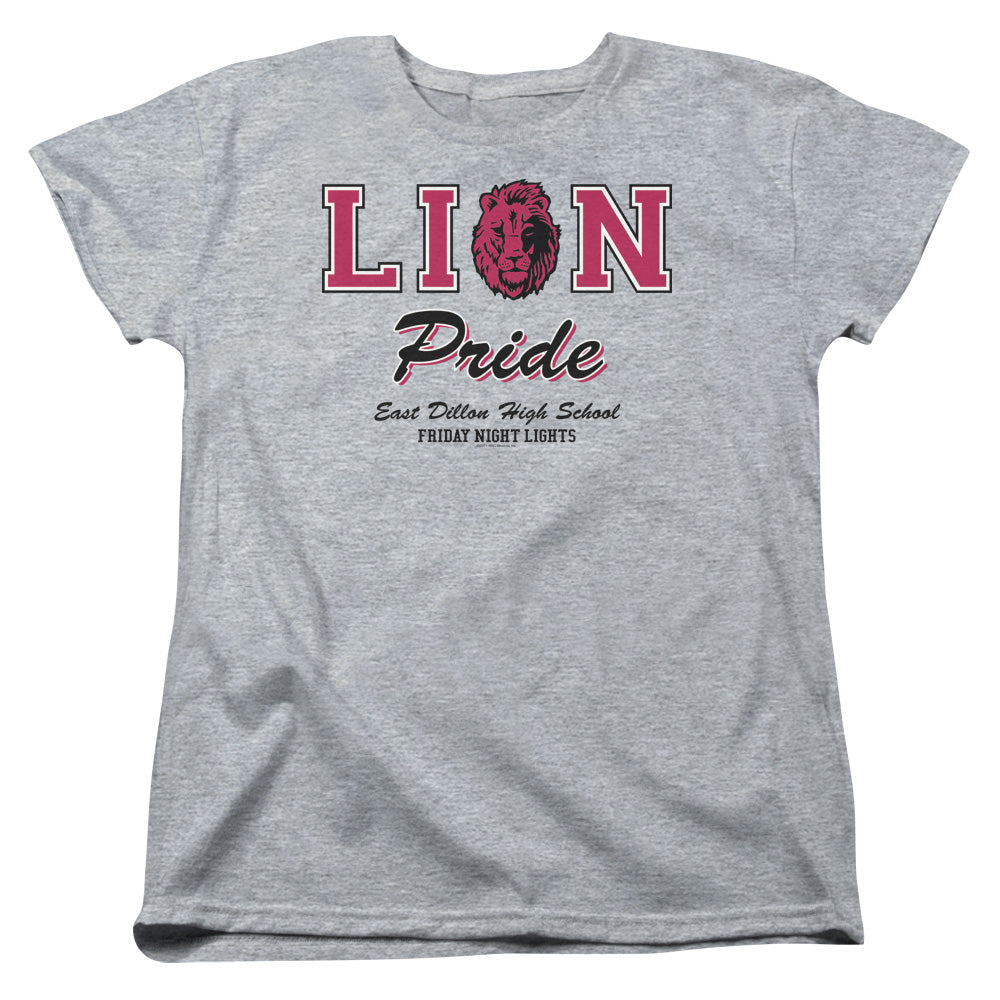 AN OFFCIALLY LICENSED FRIDAY NIGHT LIGHTS LIONS PRIDE WOMEN'S REGULAR FIT T-SHIRT ATHLETIC HEATHER