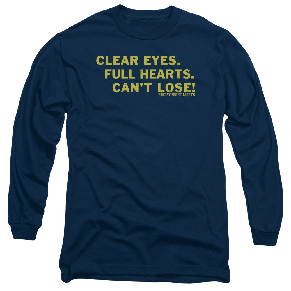 AN OFFCIALLY LICENSED FRIDAY NIGHT LIGHTS CLEAR EYES MEN'S LONG SLEEVE T-SHIRT NAVY