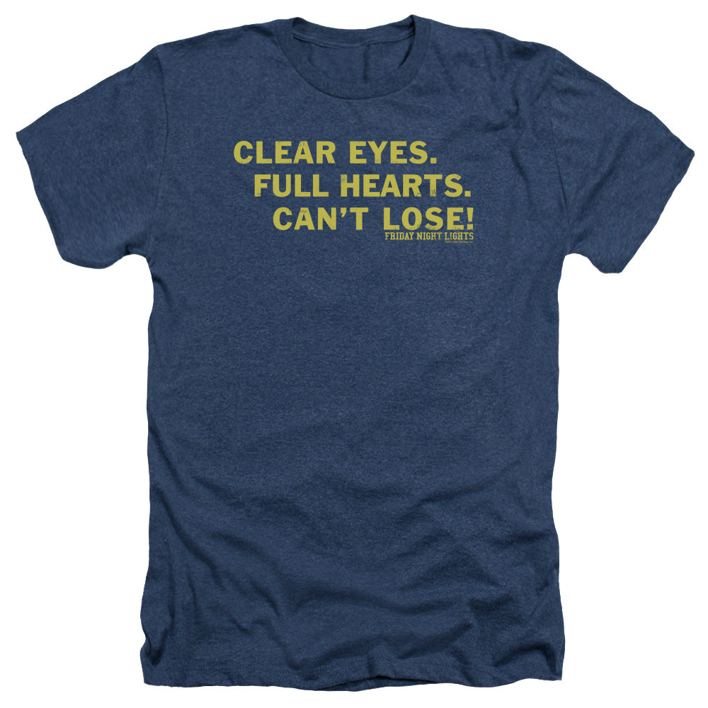AN OFFCIALLY LICENSED FRIDAY NIGHT LIGHTS CLEAR EYES MEN'S HEATHER T-SHIRT NAVY