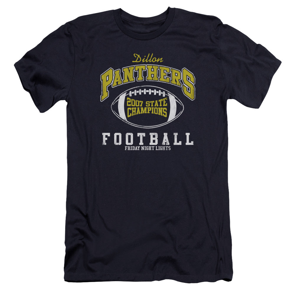 AN OFFCIALLY LICENSED FRIDAY NIGHT LIGHTS STATE CHAMPS MEN'S PREMIUM SLIM FIT T-SHIRT NAVY