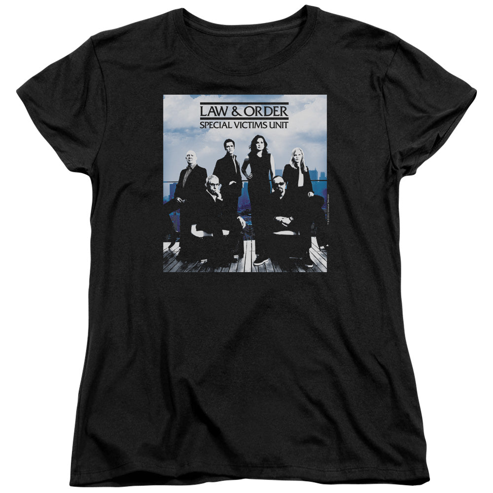 AN OFFCIALLY LICENSED LAW AND ORDER SVU CREW 13 WOMEN'S REGULAR FIT T-SHIRT BLACK
