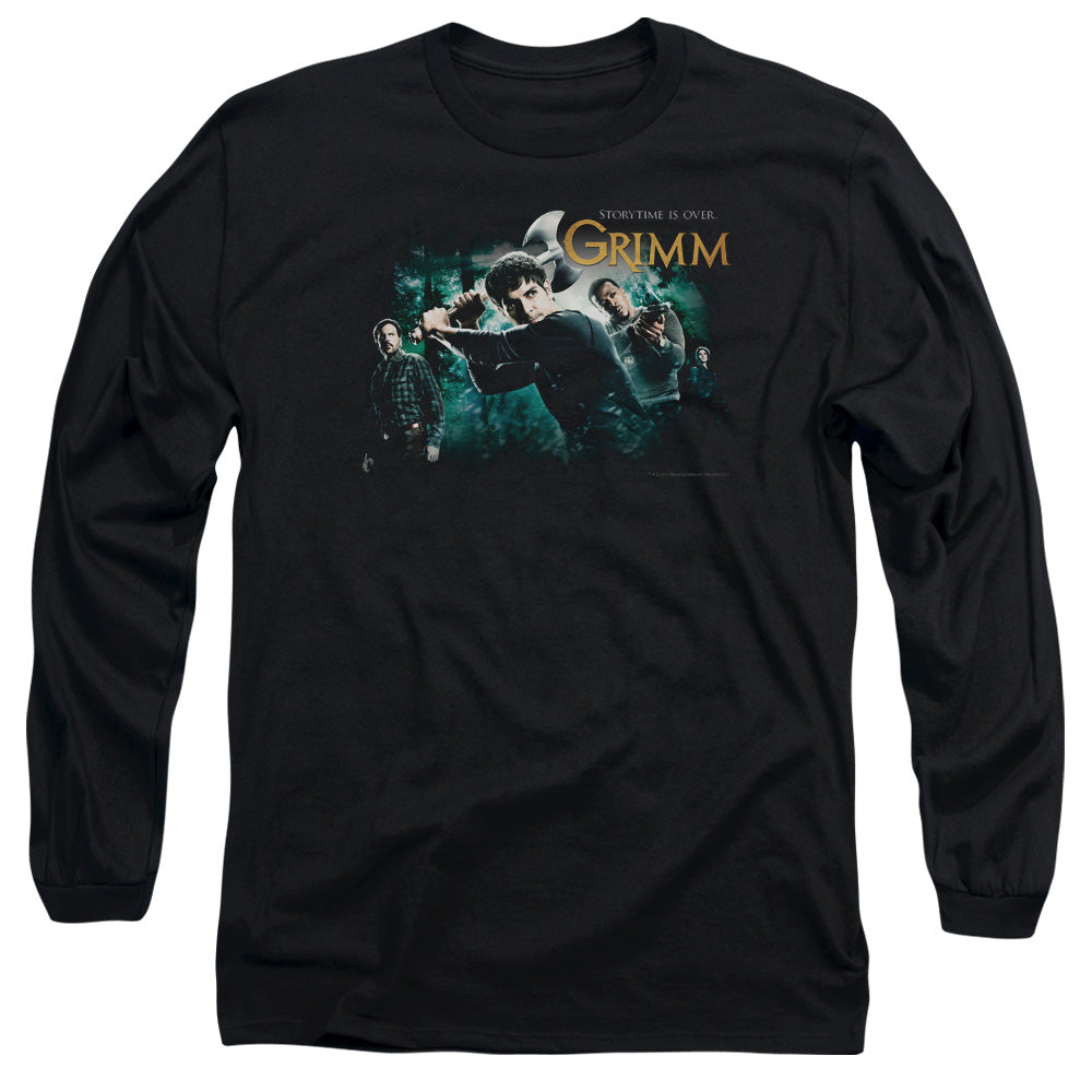 AN OFFCIALLY LICENSED GRIMM STORYTIME IS OVER MEN'S LONG SLEEVE T-SHIRT BLACK