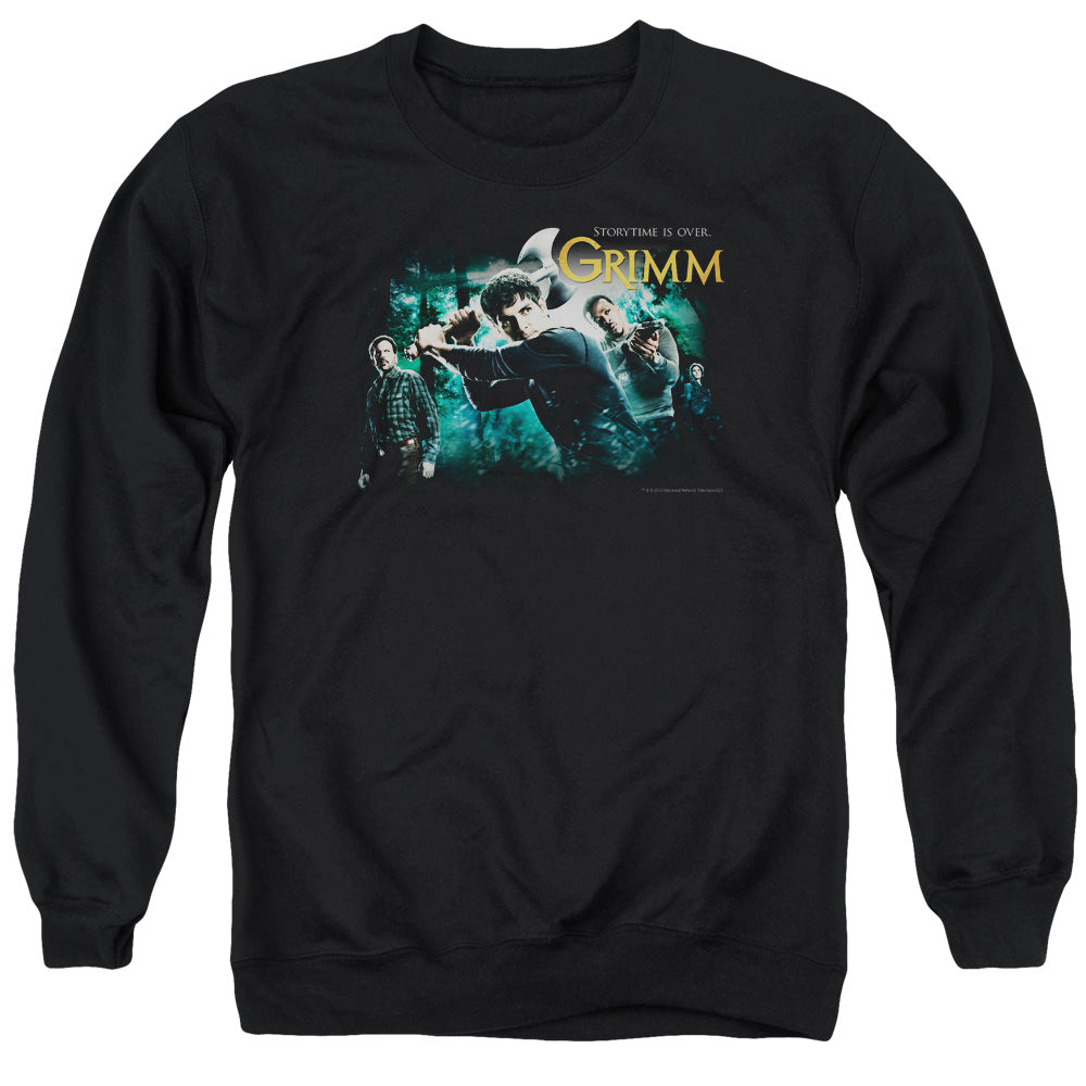 AN OFFCIALLY LICENSED GRIMM STORYTIME IS OVER ADULT UNISEX CREWNECK SWEATSHIRT BLACK