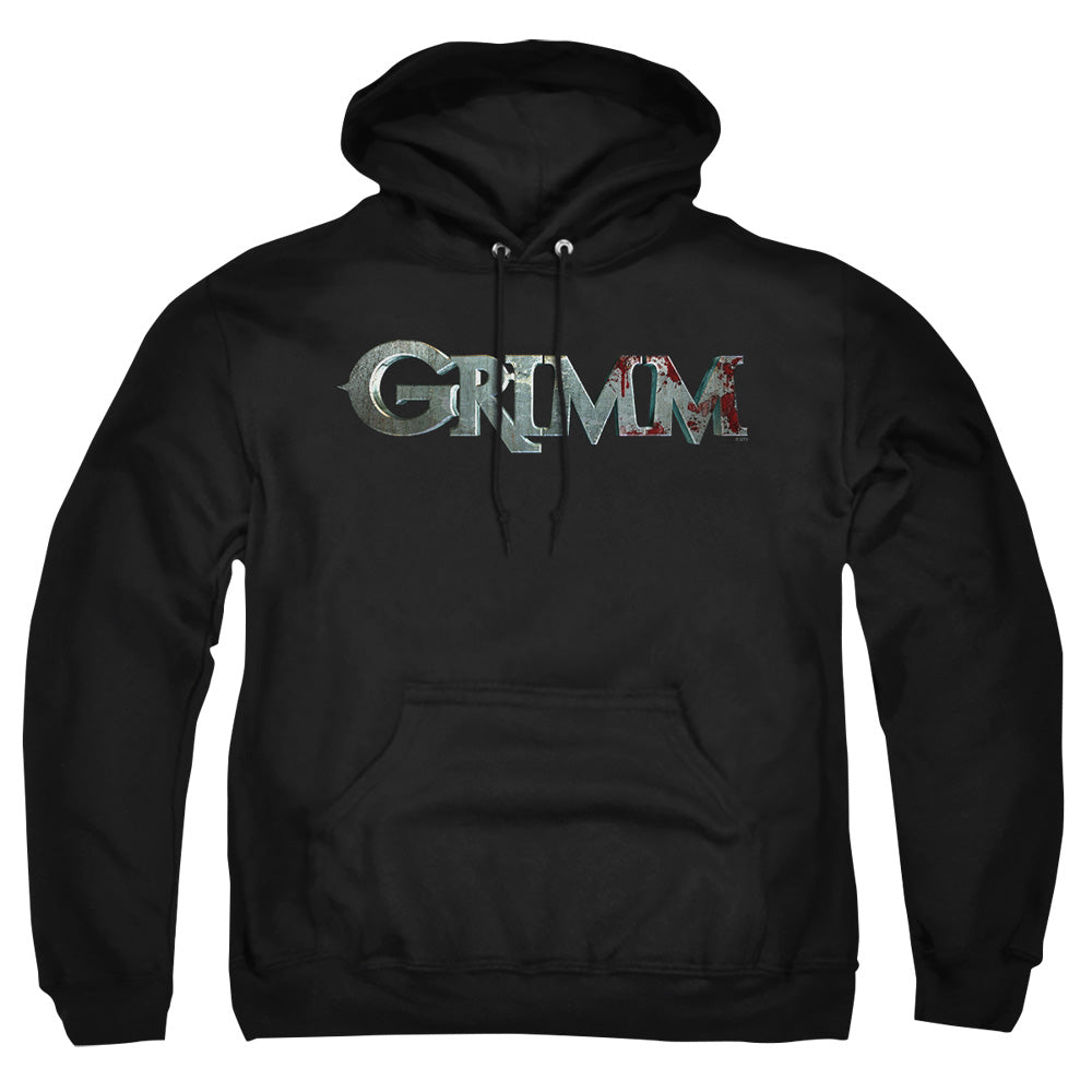 AN OFFCIALLY LICENSED GRIMM BLOODY LOGO ADULT UNISEX PULLOVER HOODIE BLACK