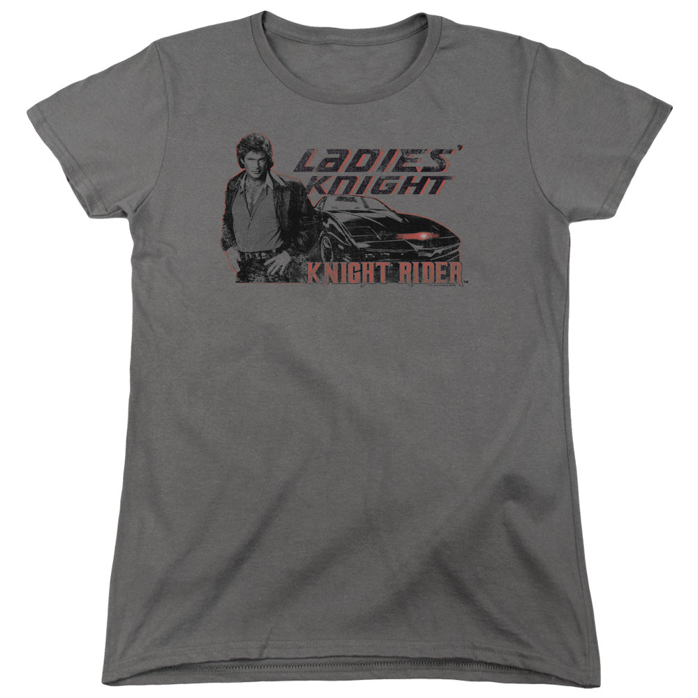 AN OFFCIALLY LICENSED KNIGHT RIDER LADIES KNIGHT WOMEN'S REGULAR FIT T-SHIRT CHARCOAL