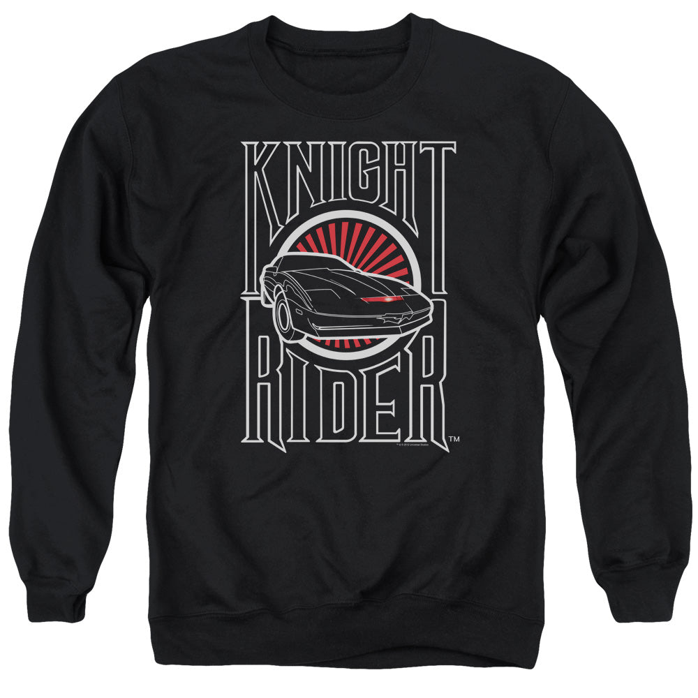 AN OFFCIALLY LICENSED KNIGHT RIDER LOGO ADULT UNISEX CREWNECK SWEATSHIRT BLACK