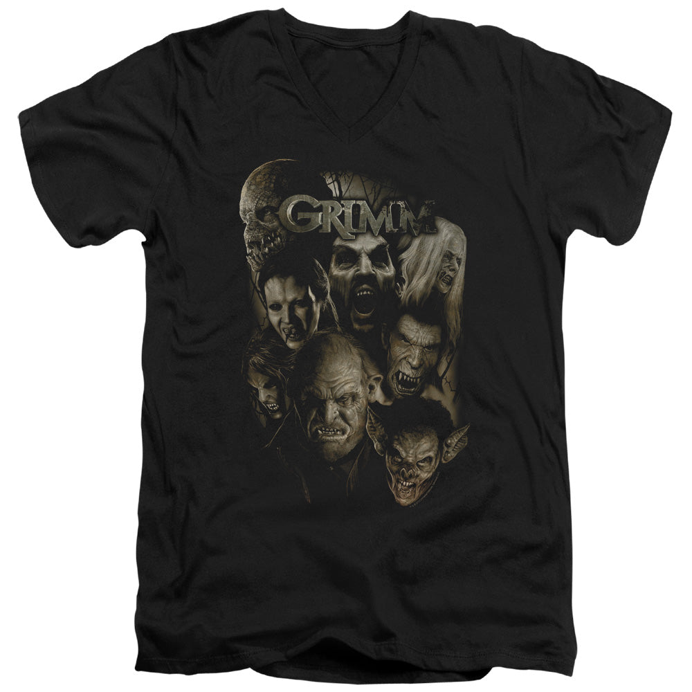 AN OFFCIALLY LICENSED GRIMM WESEN MEN'S V-NECK T-SHIRT BLACK