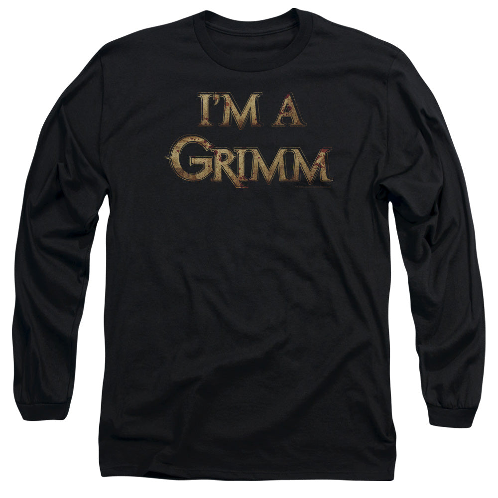 AN OFFCIALLY LICENSED GRIMM IM A GRIMM MEN'S LONG SLEEVE T-SHIRT BLACK