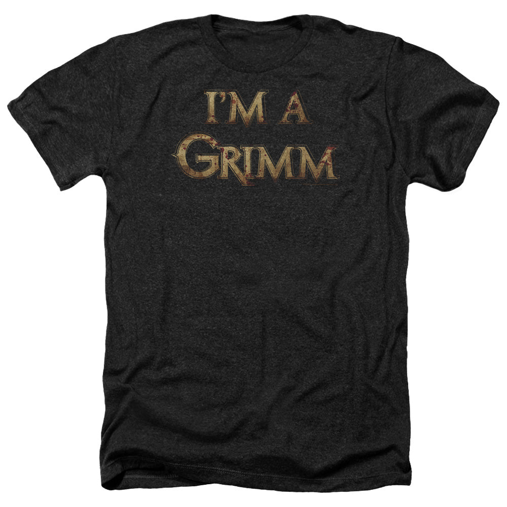 AN OFFCIALLY LICENSED GRIMM IM A GRIMM MEN'S HEATHER T-SHIRT CHARCOAL