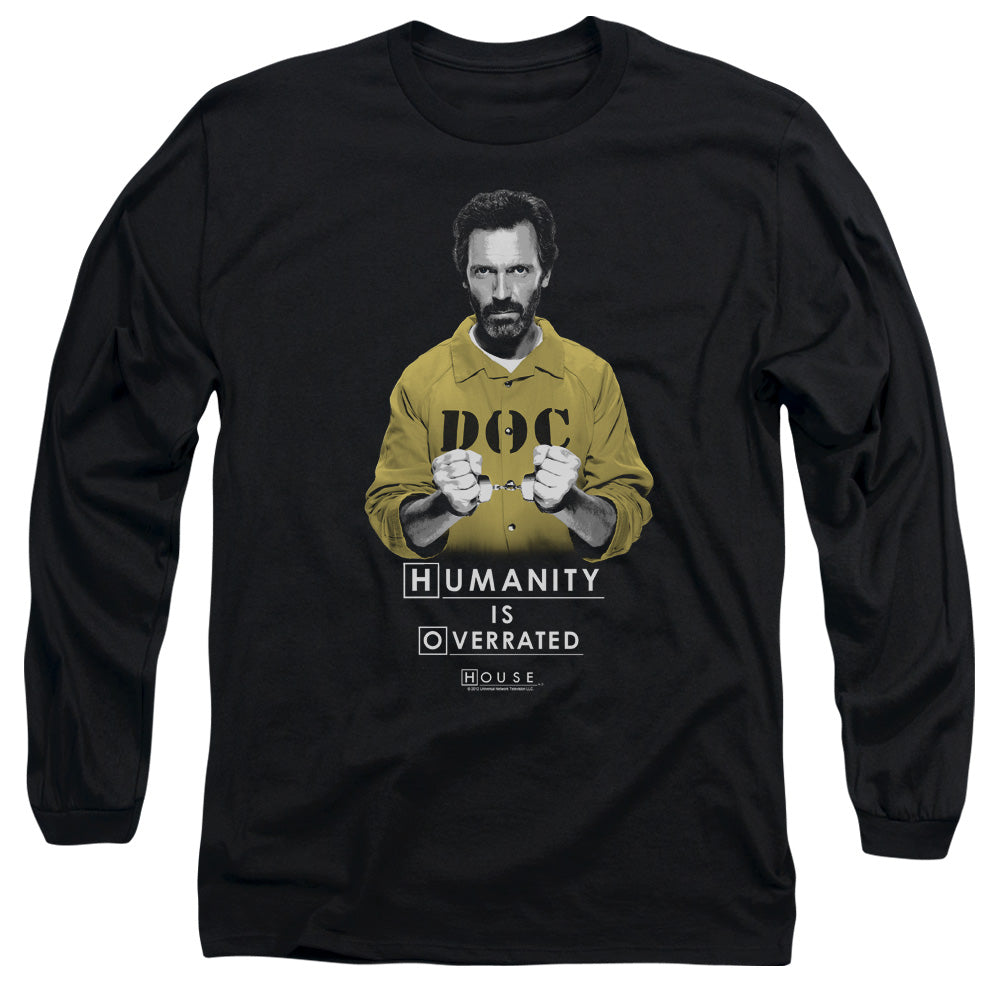 AN OFFCIALLY LICENSED HOUSE HUMANITY MEN'S LONG SLEEVE T-SHIRT BLACK