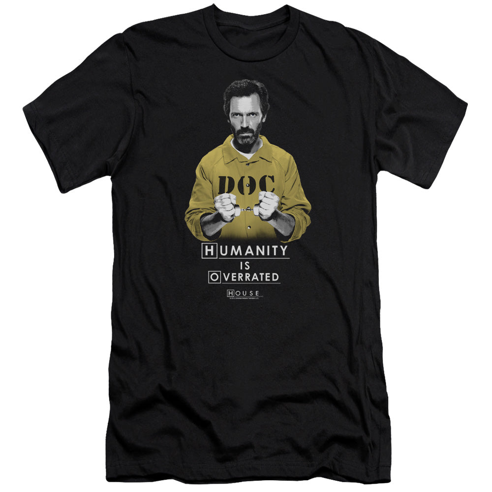 AN OFFCIALLY LICENSED HOUSE HUMANITY MEN'S PREMIUM SLIM FIT T-SHIRT BLACK