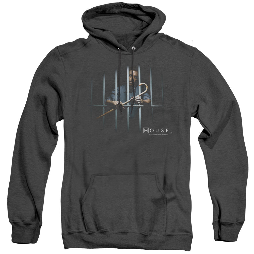 AN OFFCIALLY LICENSED HOUSE BEHIND BARS ADULT UNISEX HEATHER PULLOVER HOODIE BLACK