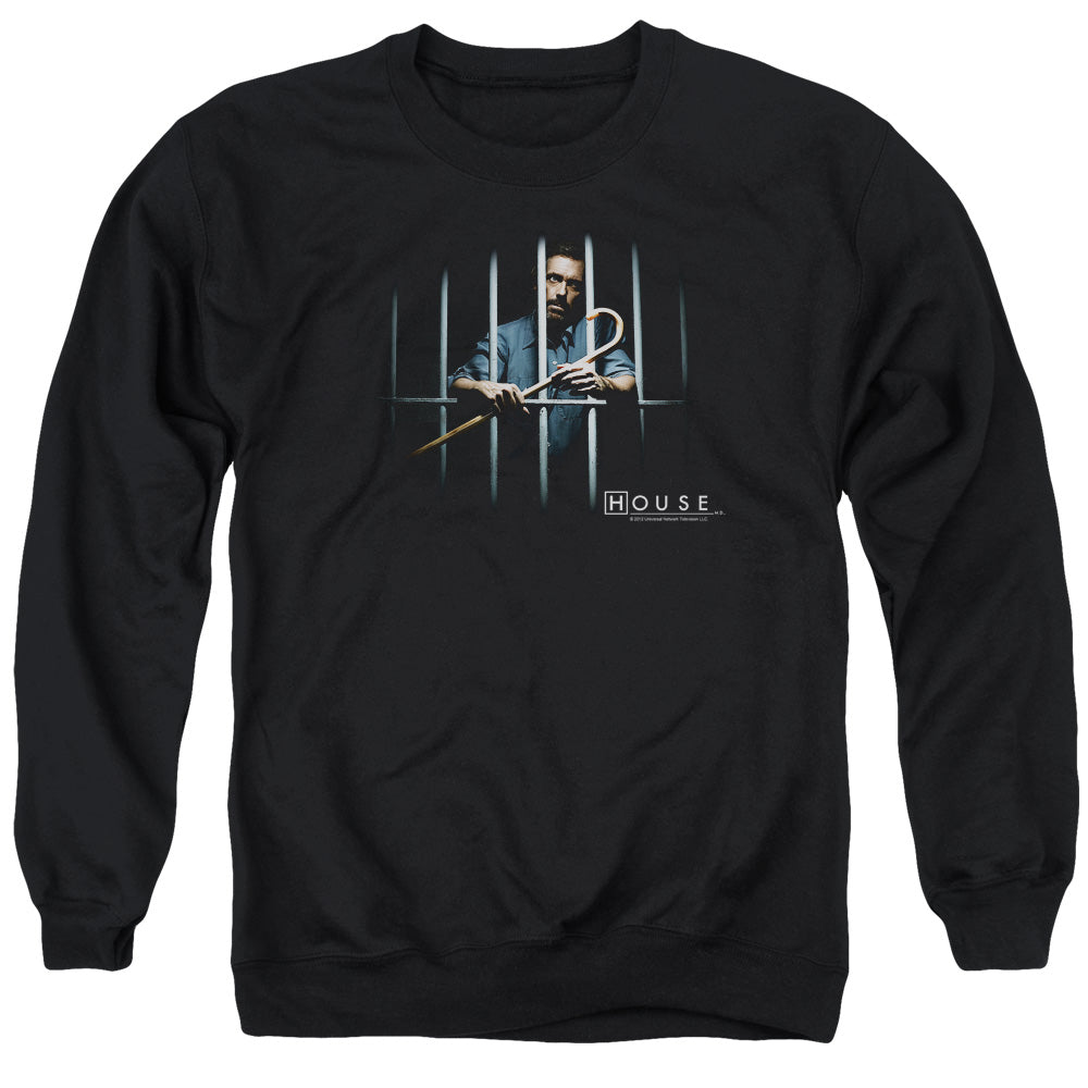 AN OFFCIALLY LICENSED HOUSE BEHIND BARS ADULT UNISEX CREWNECK SWEATSHIRT BLACK