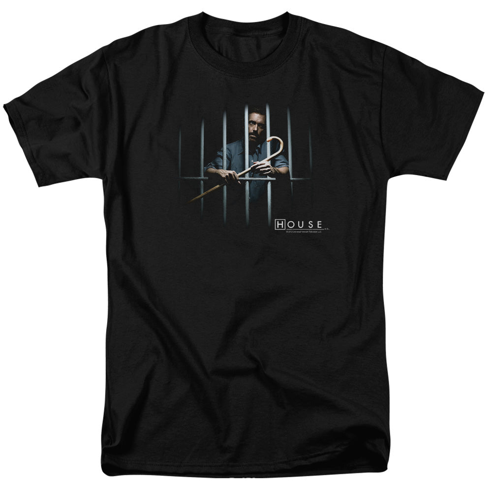 AN OFFCIALLY LICENSED HOUSE BEHIND BARS MEN'S REGULAR FIT T-SHIRT BLACK