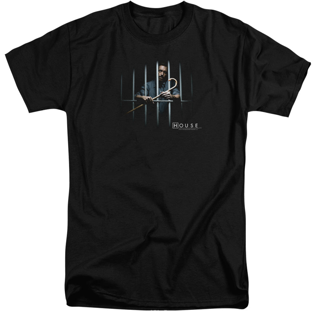 AN OFFCIALLY LICENSED HOUSE BEHIND BARS MEN'S TALL FIT T-SHIRT BLACK