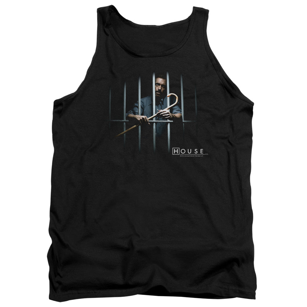 AN OFFCIALLY LICENSED HOUSE BEHIND BARS ADULT UNISEX TANK TOP BLACK