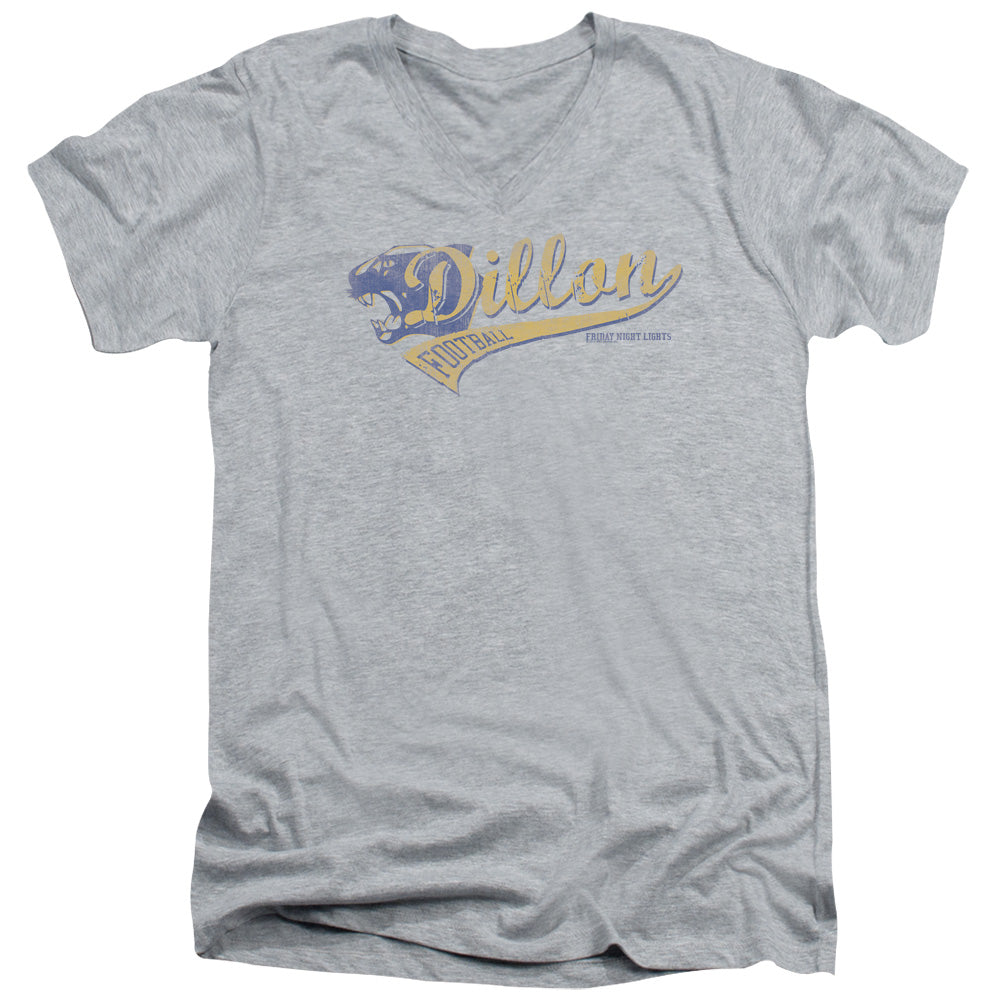 AN OFFCIALLY LICENSED FRIDAY NIGHT LIGHTS TEAM SPIRIT MEN'S V-NECK T-SHIRT ATHLETIC HEATHER