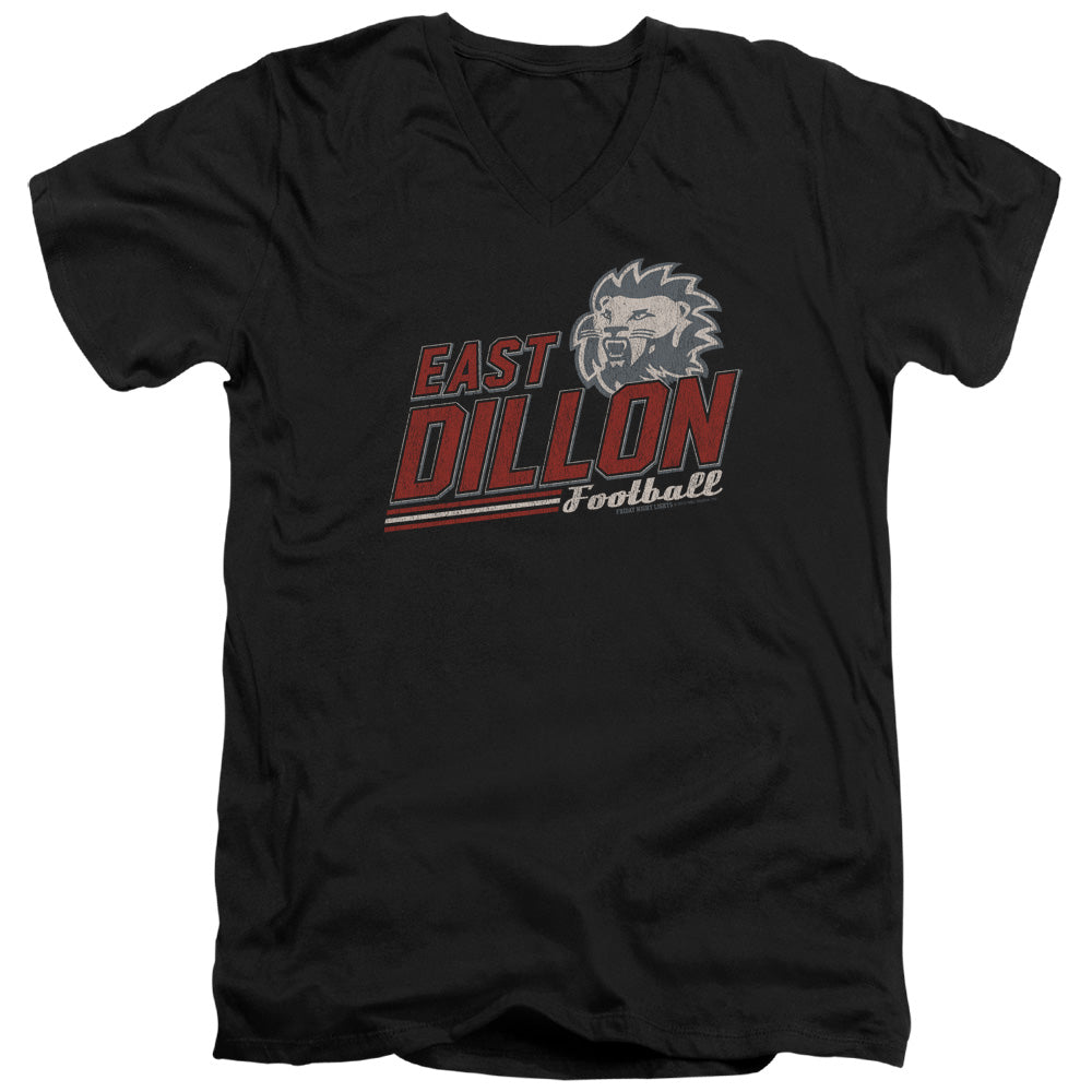 AN OFFCIALLY LICENSED FRIDAY NIGHT LIGHTS ATHLETIC LIONS MEN'S V-NECK T-SHIRT BLACK