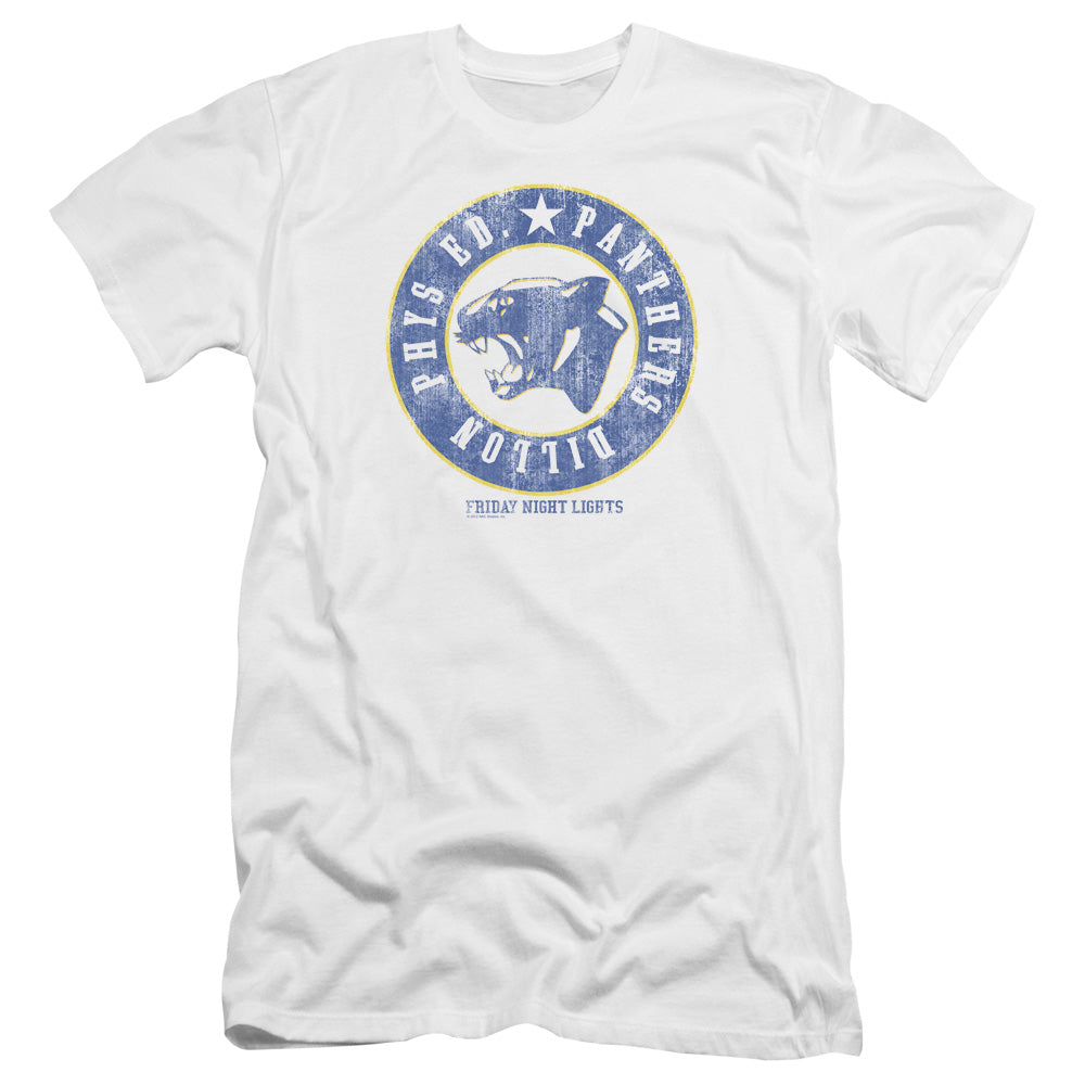 AN OFFCIALLY LICENSED FRIDAY NIGHT LIGHTS PHYS ED MEN'S PREMIUM SLIM FIT T-SHIRT WHITE