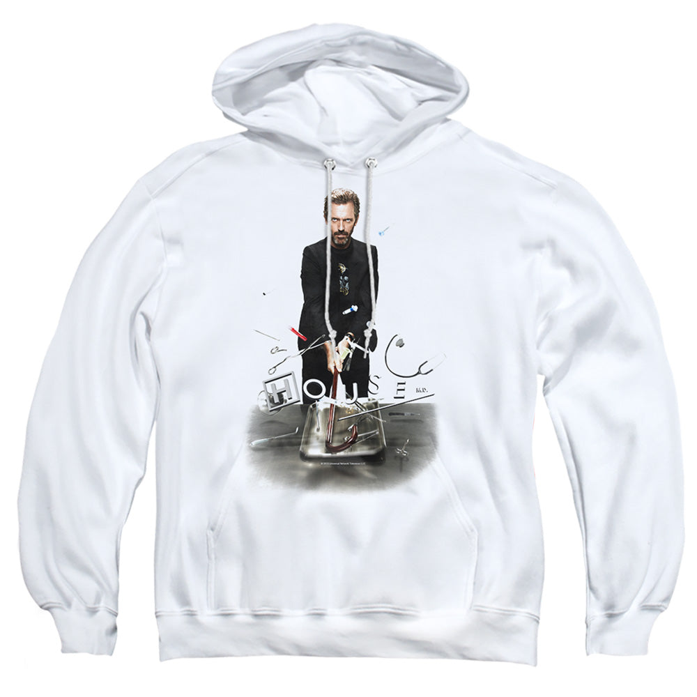 AN OFFCIALLY LICENSED HOUSE HIT IT ADULT UNISEX PULLOVER HOODIE WHITE