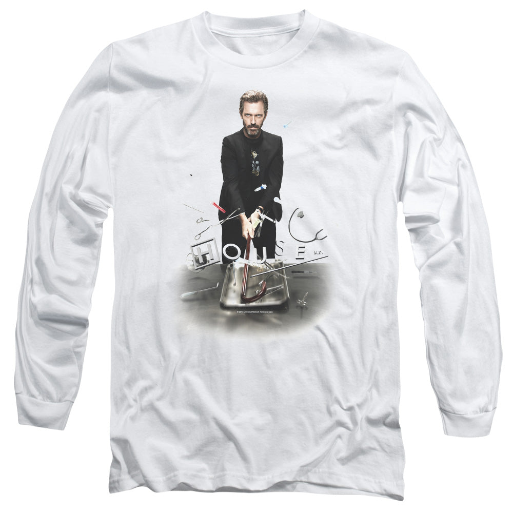 AN OFFCIALLY LICENSED HOUSE HIT IT MEN'S LONG SLEEVE T-SHIRT WHITE