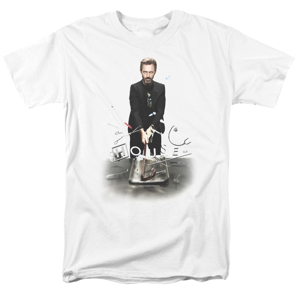 AN OFFCIALLY LICENSED HOUSE HIT IT MEN'S REGULAR FIT T-SHIRT WHITE