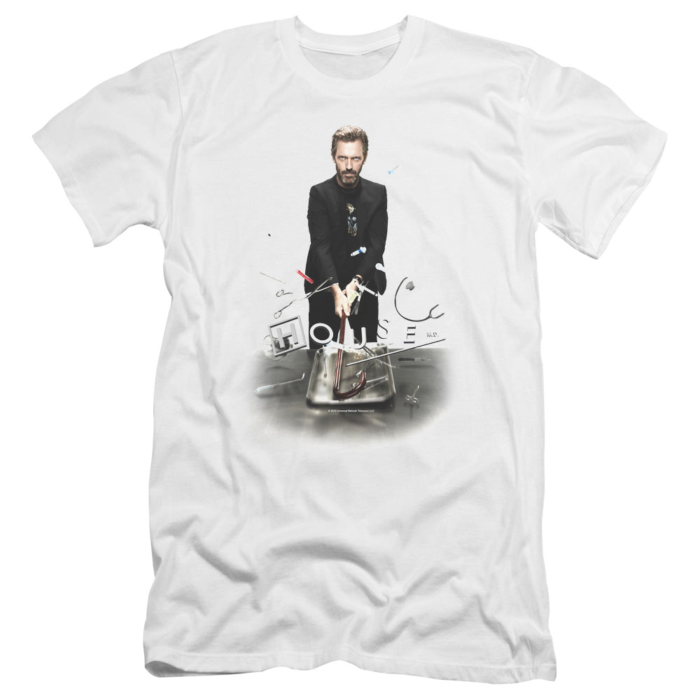 AN OFFCIALLY LICENSED HOUSE HIT IT MEN'S PREMIUM SLIM FIT T-SHIRT WHITE