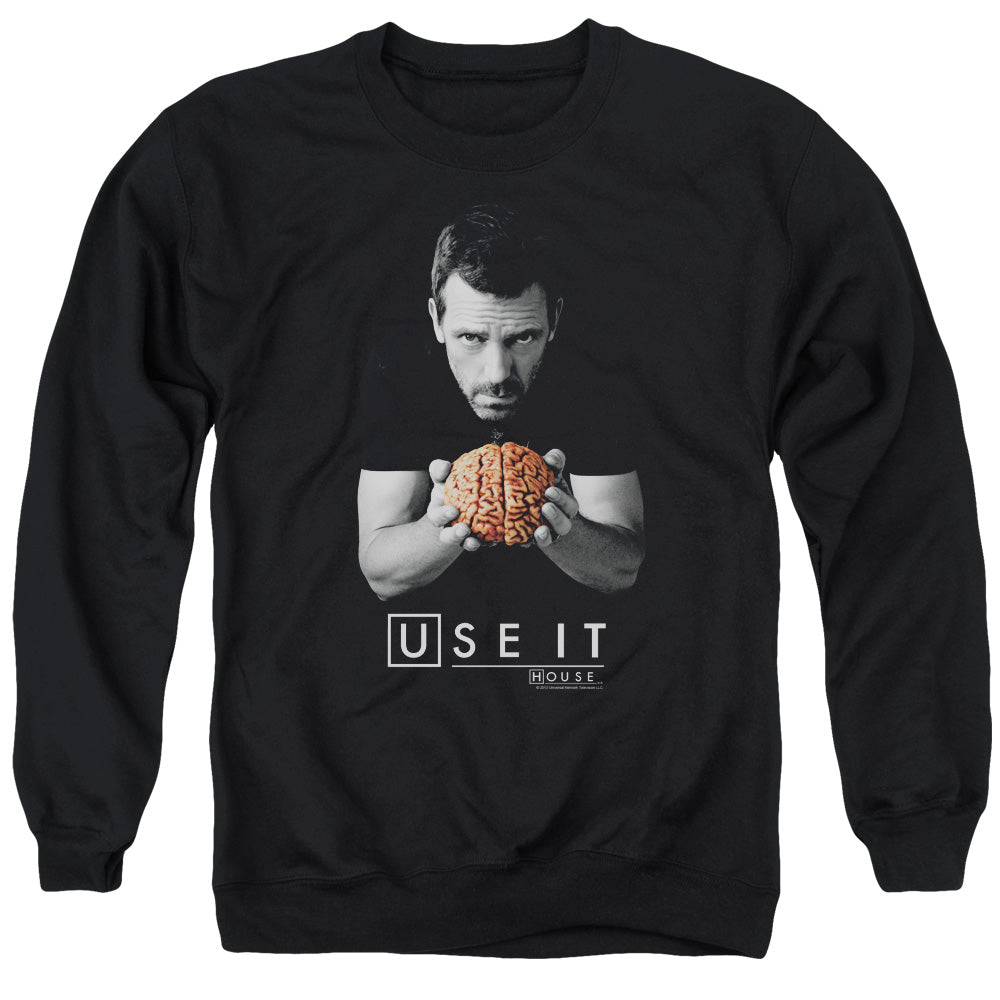 AN OFFCIALLY LICENSED HOUSE USE IT ADULT UNISEX CREWNECK SWEATSHIRT BLACK