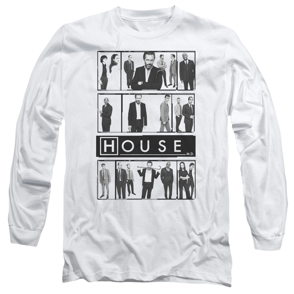 AN OFFCIALLY LICENSED HOUSE FILM MEN'S LONG SLEEVE T-SHIRT WHITE