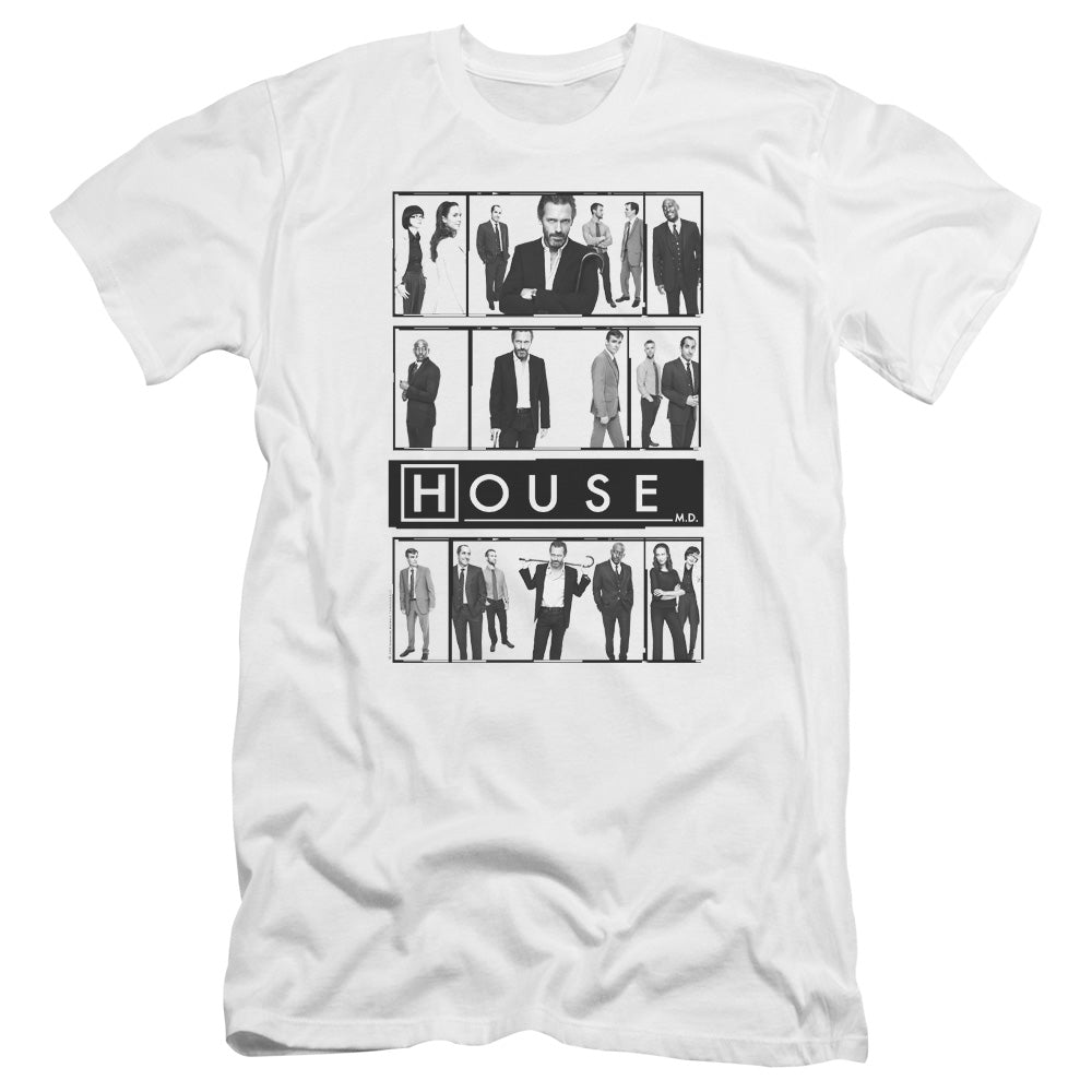 AN OFFCIALLY LICENSED HOUSE FILM MEN'S PREMIUM SLIM FIT T-SHIRT WHITE