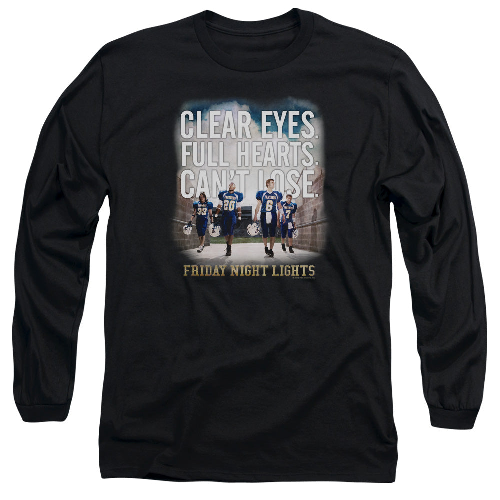 AN OFFCIALLY LICENSED FRIDAY NIGHT LIGHTS MOTIVATED MEN'S LONG SLEEVE T-SHIRT BLACK