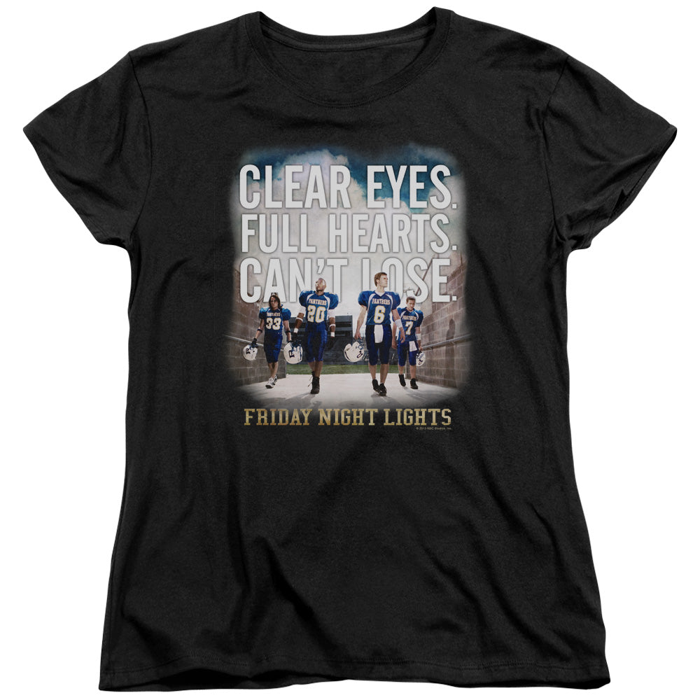 AN OFFCIALLY LICENSED FRIDAY NIGHT LIGHTS MOTIVATED WOMEN'S REGULAR FIT T-SHIRT BLACK
