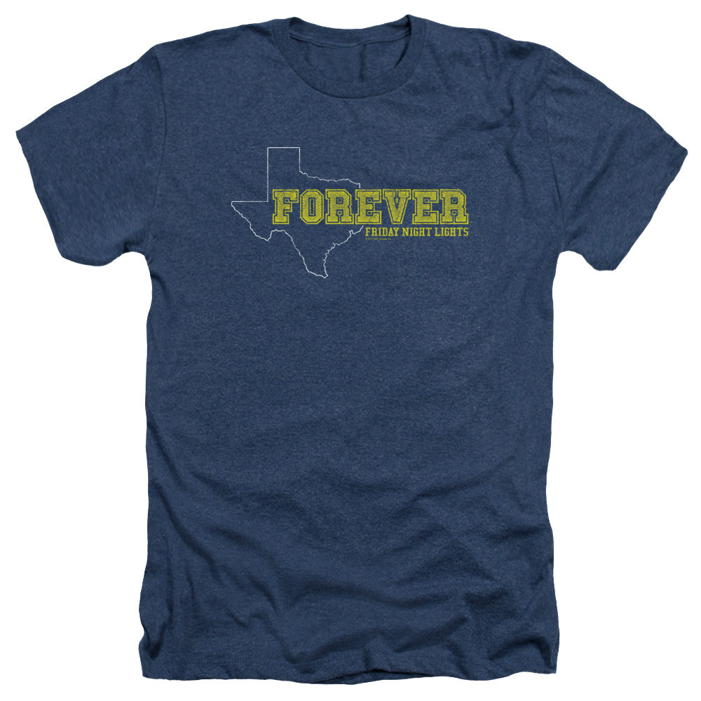 AN OFFCIALLY LICENSED FRIDAY NIGHT LIGHTS TEXAS FOREVER MEN'S HEATHER T-SHIRT NAVY
