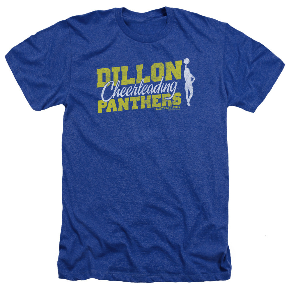 AN OFFCIALLY LICENSED FRIDAY NIGHT LIGHTS CHEER SQUAD MEN'S HEATHER T-SHIRT ROYAL