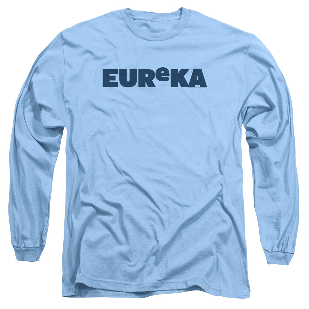 AN OFFCIALLY LICENSED EUREKA LOGO MEN'S LONG SLEEVE T-SHIRT CAROLINA BLUE