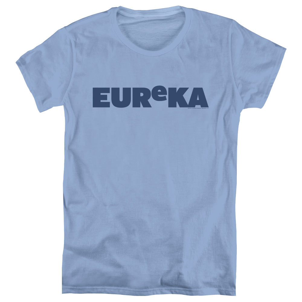 AN OFFCIALLY LICENSED EUREKA LOGO WOMEN'S REGULAR FIT T-SHIRT CAROLINA BLUE