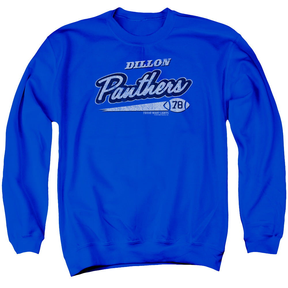 AN OFFCIALLY LICENSED FRIDAY NIGHT LIGHTS PANTHERS 78 ADULT UNISEX CREWNECK SWEATSHIRT ROYAL