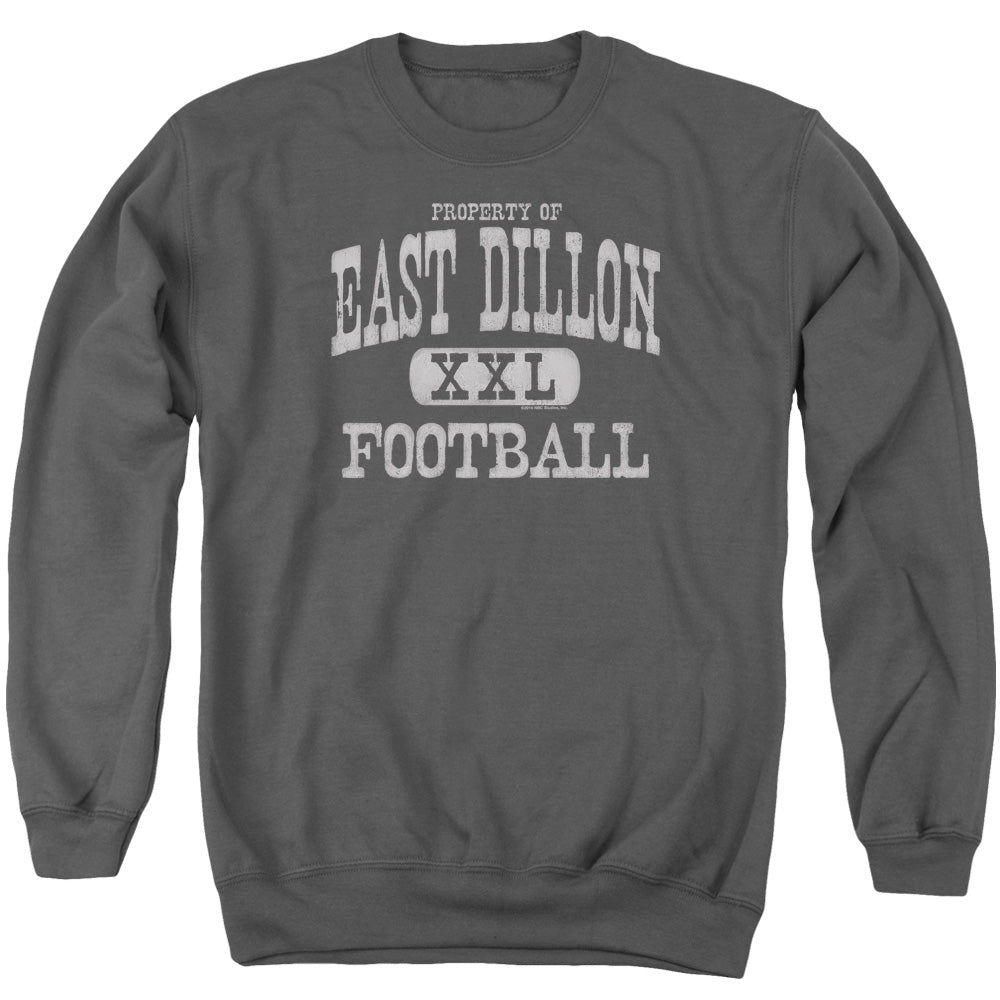 AN OFFCIALLY LICENSED FRIDAY NIGHT LIGHTS PROPERTY OF ADULT UNISEX CREWNECK SWEATSHIRT CHARCOAL