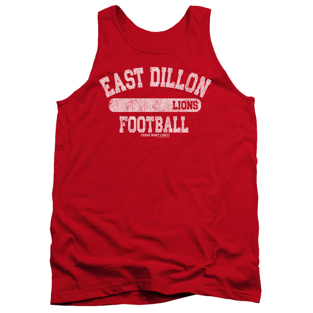 AN OFFCIALLY LICENSED FRIDAY NIGHT LIGHTS LIONS PILL BOX ADULT UNISEX TANK TOP RED