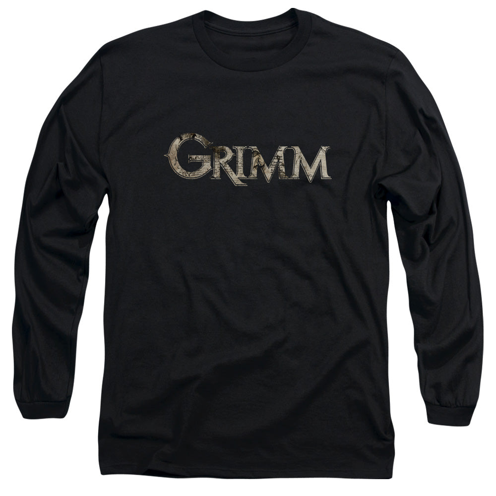 AN OFFCIALLY LICENSED GRIMM LOGO MEN'S LONG SLEEVE T-SHIRT BLACK