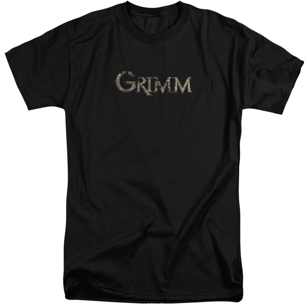 AN OFFCIALLY LICENSED GRIMM LOGO MEN'S TALL FIT T-SHIRT BLACK