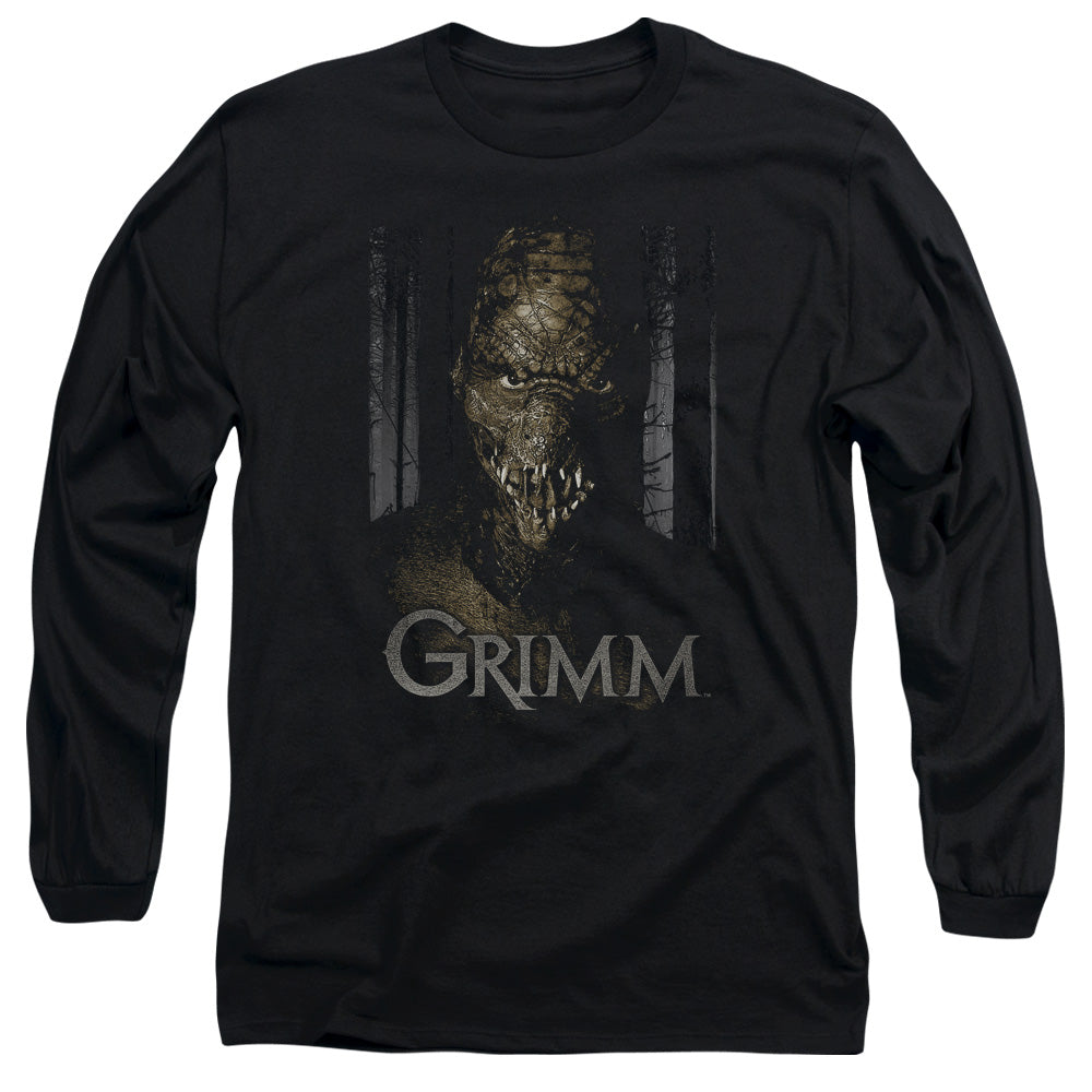 AN OFFCIALLY LICENSED GRIMM CHOMPERS MEN'S LONG SLEEVE T-SHIRT BLACK