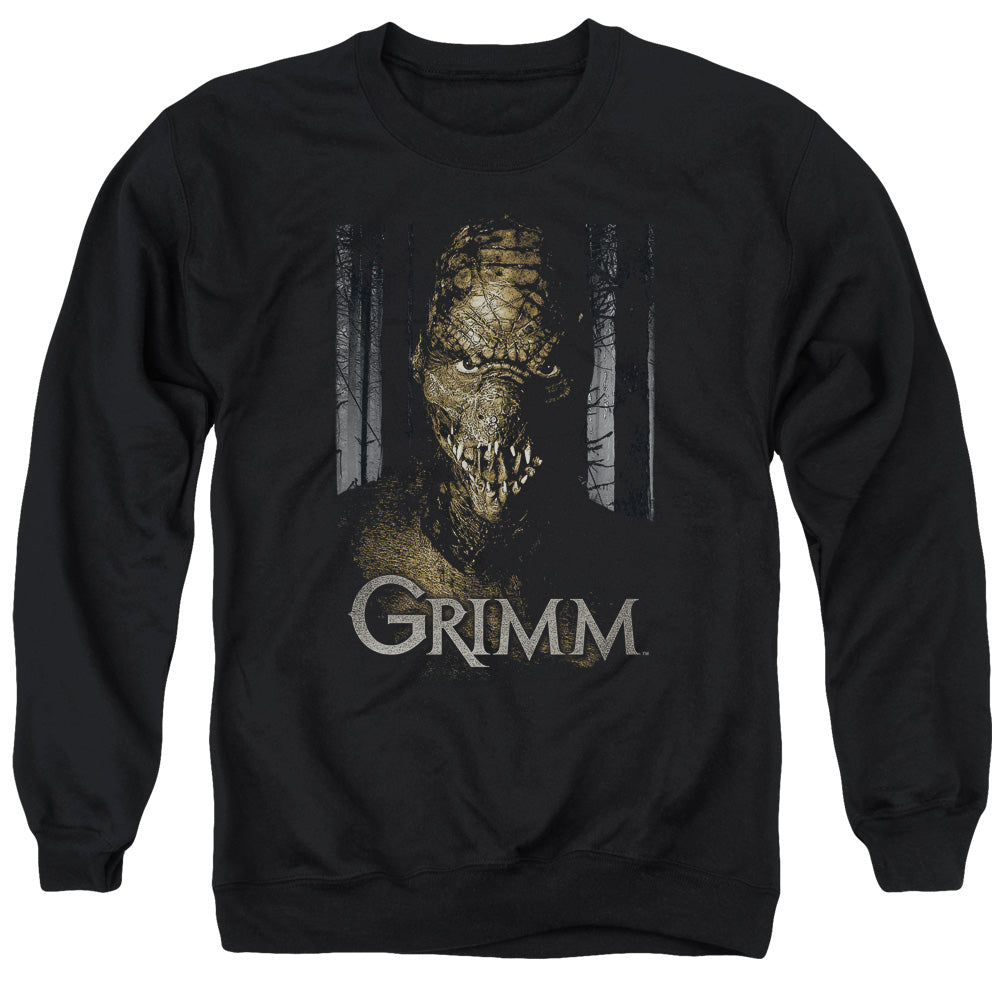 AN OFFCIALLY LICENSED GRIMM CHOMPERS ADULT UNISEX CREWNECK SWEATSHIRT BLACK