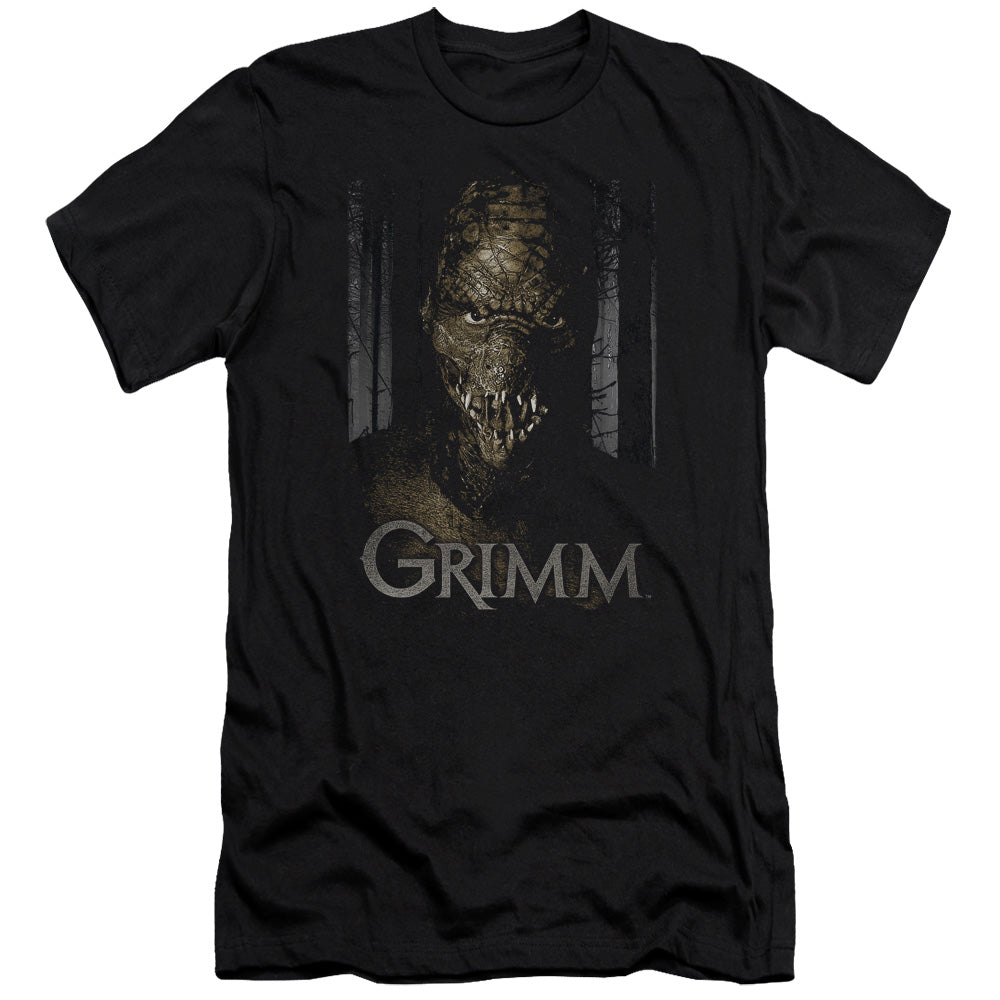 AN OFFCIALLY LICENSED GRIMM CHOMPERS MEN'S PREMIUM SLIM FIT T-SHIRT BLACK