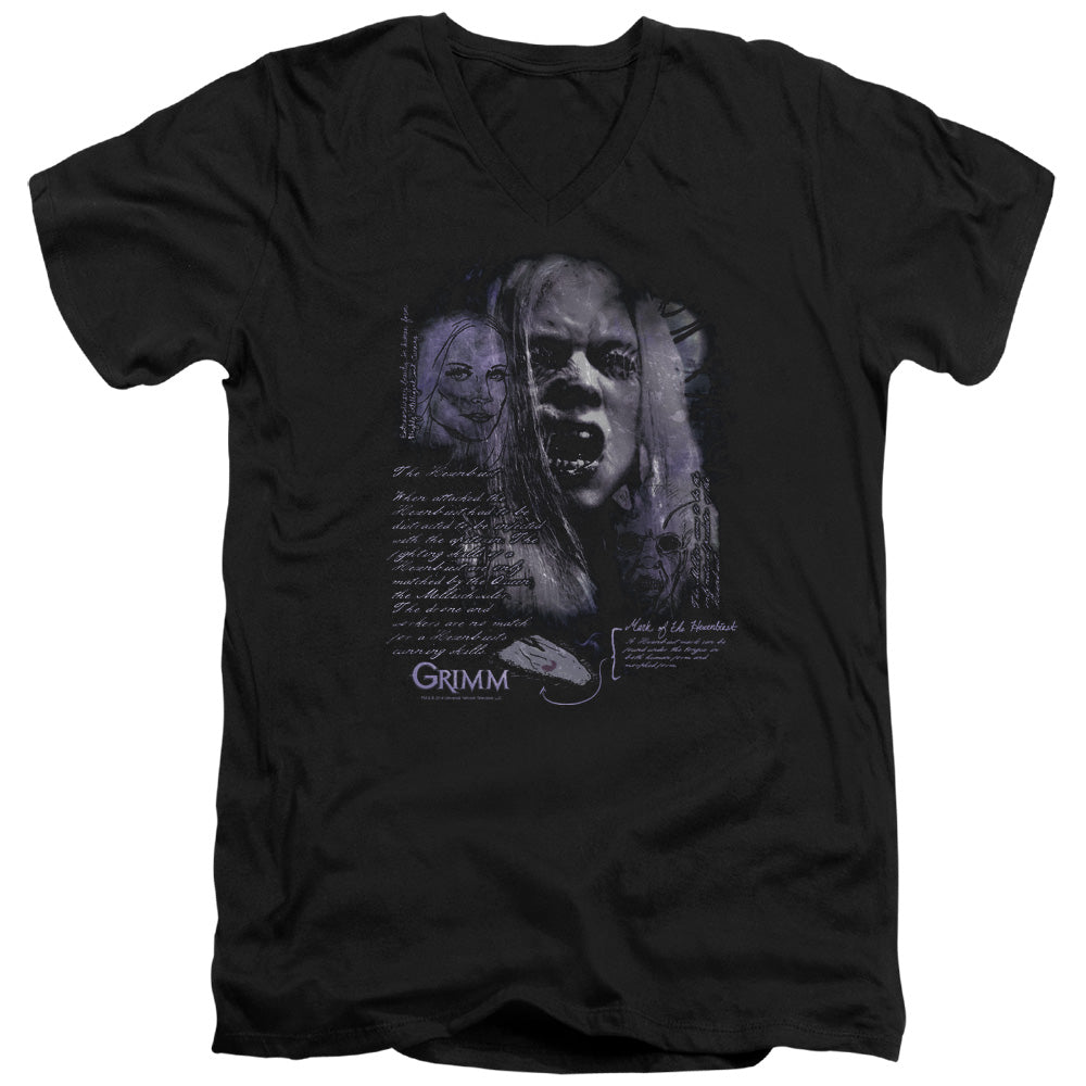 AN OFFCIALLY LICENSED GRIMM LADY HEXENBEAST MEN'S V-NECK T-SHIRT BLACK