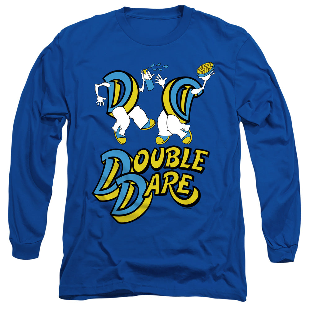 AN OFFCIALLY LICENSED DOUBLE DARE VINTAGE DOUBLE DARE LOGO MEN'S LONG SLEEVE T-SHIRT ROYAL
