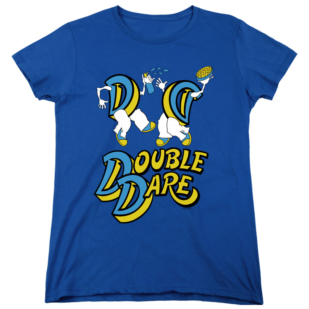 AN OFFCIALLY LICENSED DOUBLE DARE VINTAGE DOUBLE DARE LOGO WOMEN'S REGULAR FIT T-SHIRT ROYAL