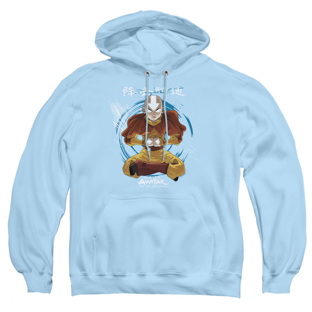 AN OFFCIALLY LICENSED AVATAR THE LAST AIRBENDER POWER OF AIR ADULT UNISEX PULLOVER HOODIE LIGHT BLUE