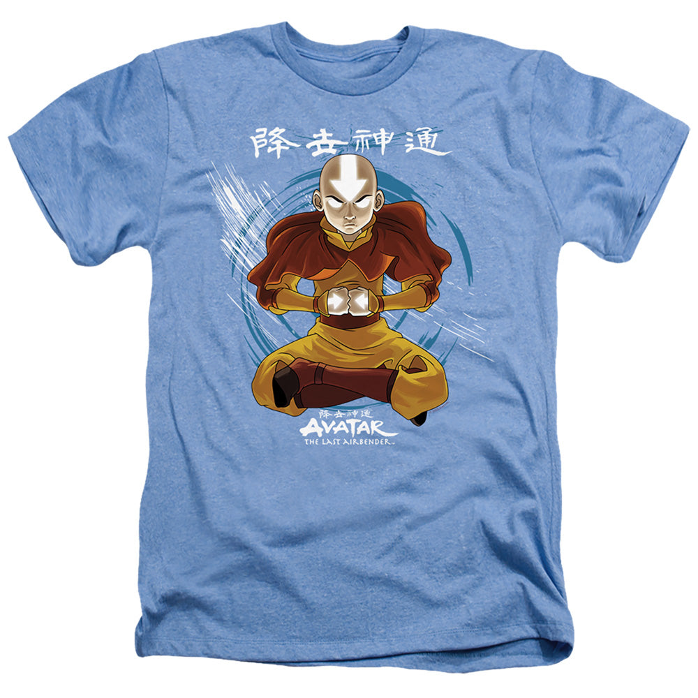AN OFFCIALLY LICENSED AVATAR THE LAST AIRBENDER POWER OF AIR MEN'S HEATHER T-SHIRT LIGHT BLUE