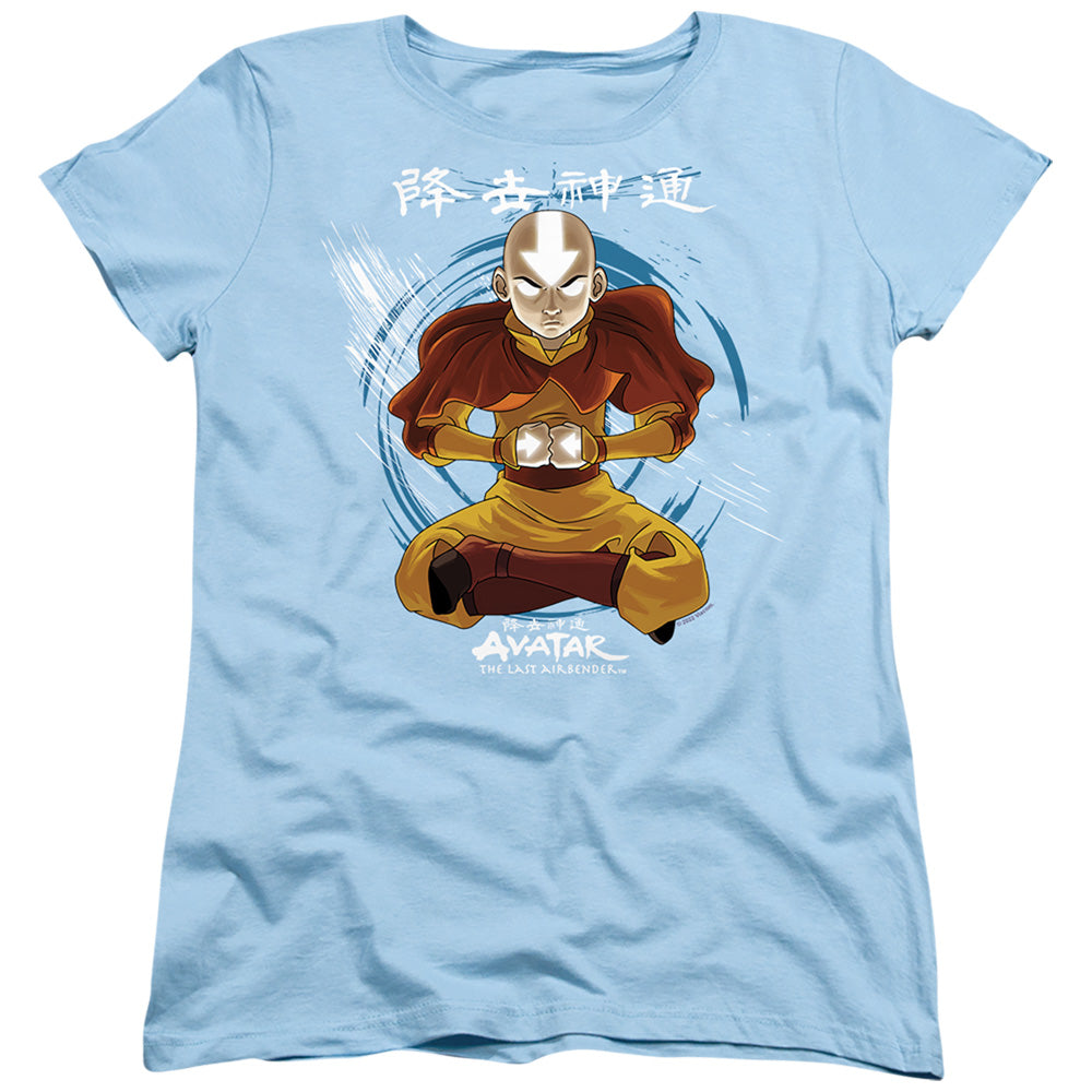 AN OFFCIALLY LICENSED AVATAR THE LAST AIRBENDER POWER OF AIR WOMEN'S REGULAR FIT T-SHIRT LIGHT BLUE